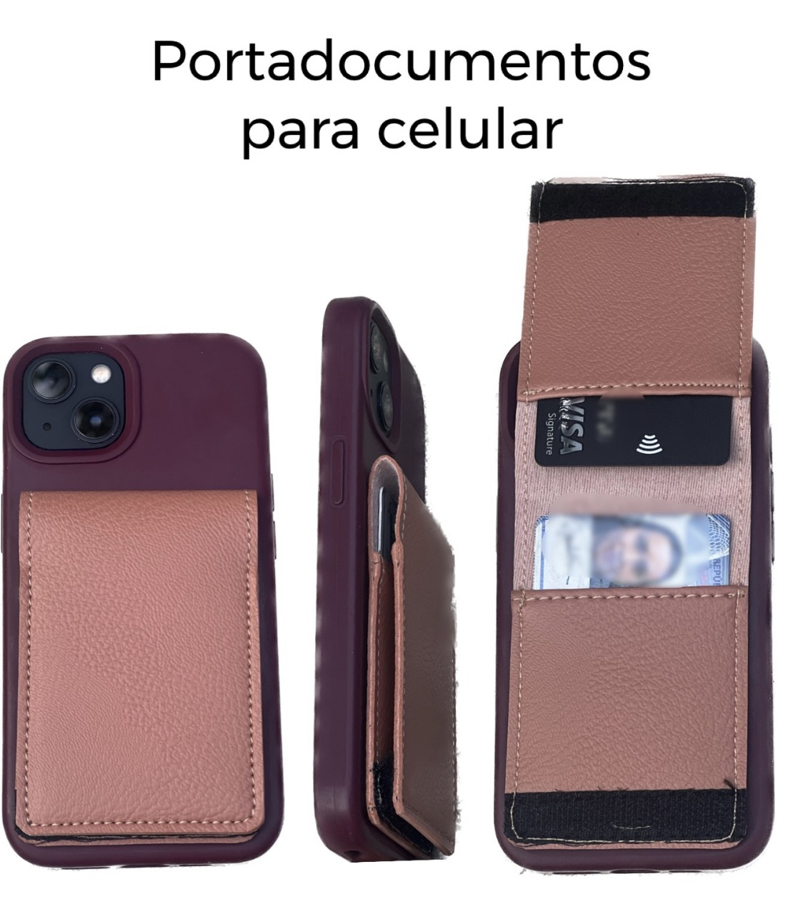 Porta documentos adhesivos para celulares