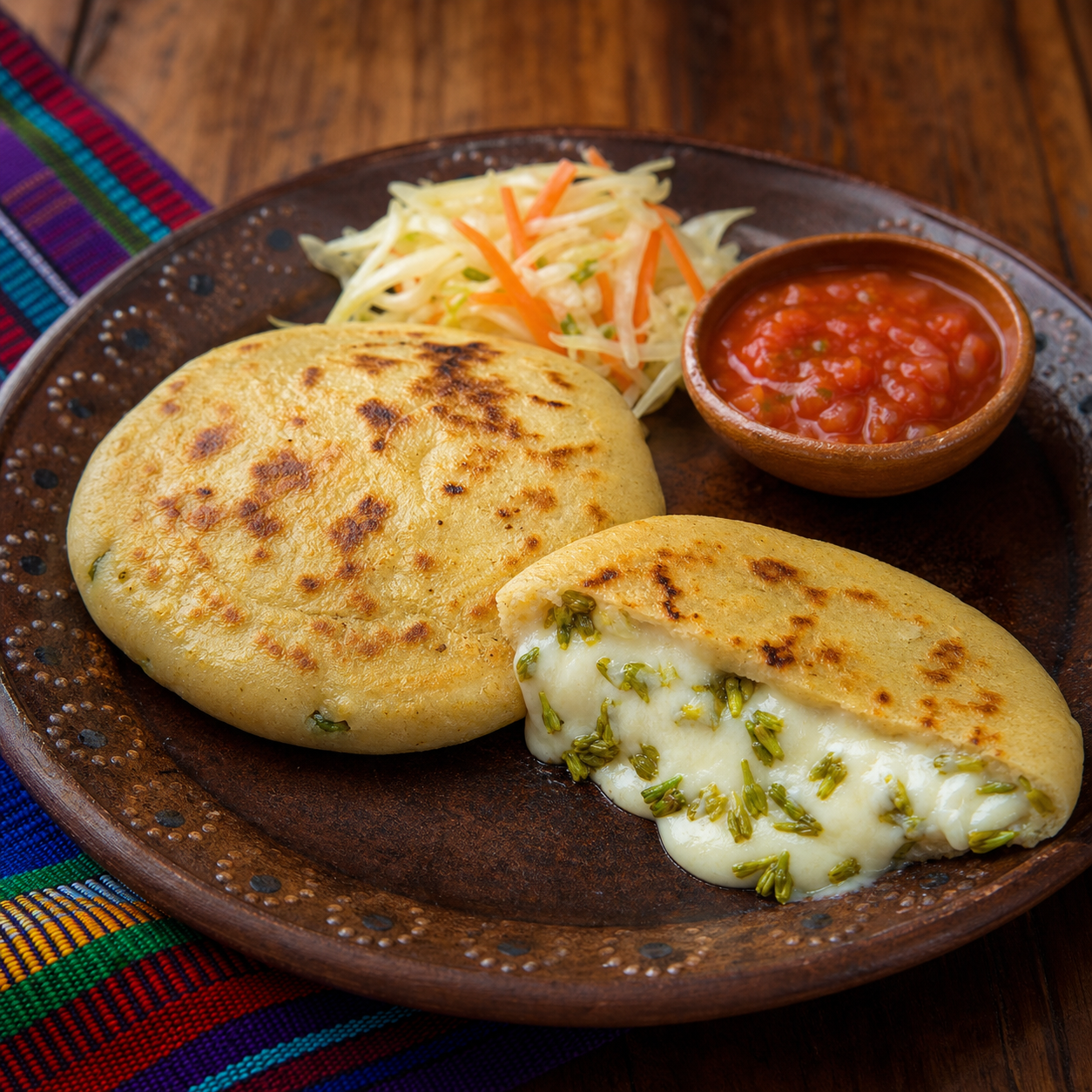 Pupusa de Queso con Loroco