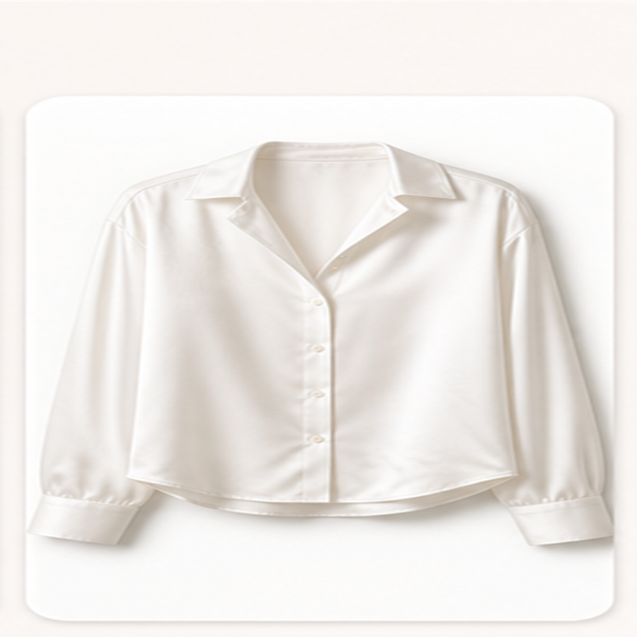 Blusa satinada blanca